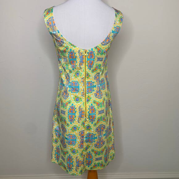 Kaeli Smith Sheath Dress  Sz 2 Yellow Medallion - Picture 2 of 8